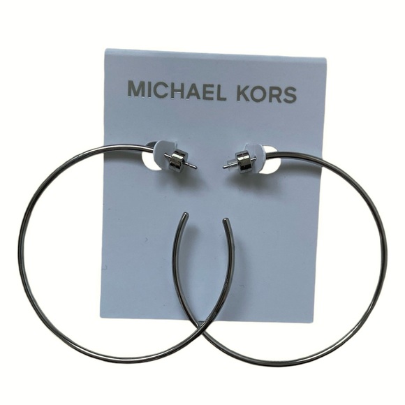 MICHAEL KORS Hoop Earrings Silver - Picture 1 of 3
